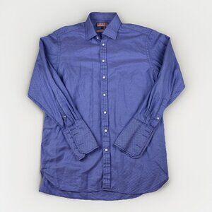 Thomas Pink Prestige Dress Shirt 17-35 Blue / Purple Crossed line French Cuffs *